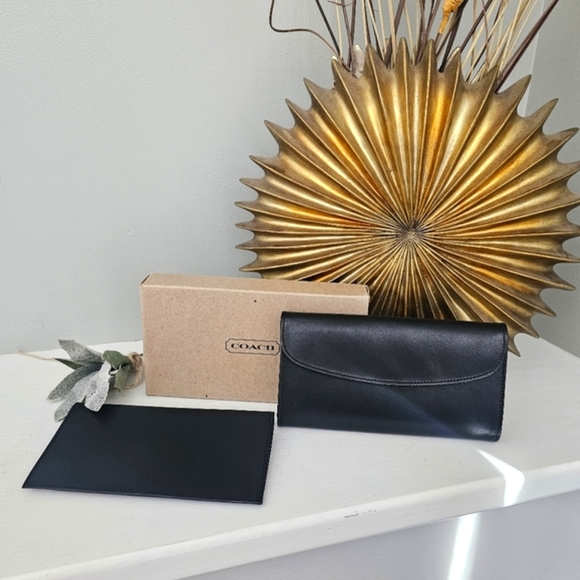 Vintage Coach Water Buffalo Combination Leather Checkbook Wallet # 4859 New! - Picture 6 of 10